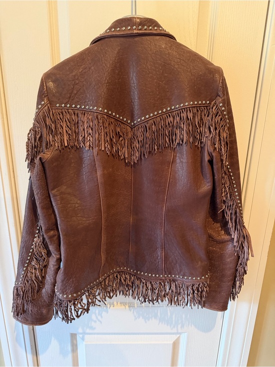 Old Gringo Jackets & Blazers - Old Gringo Brown Studded Fringe Leather Jacket